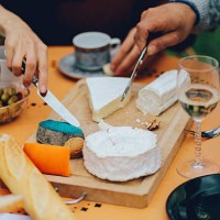 friends dining in the suburban garden of paris - food stock pictures, royalty-free photos & images