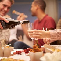 friends food and fizz - junk food stock pictures, royalty-free photos & images