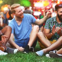 friends gathering before the concert. - concert stock pictures, royalty-free photos & images