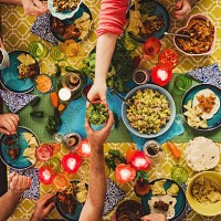 friends having a mexican tex mex dinner - food stock pictures, royalty-free photos & images