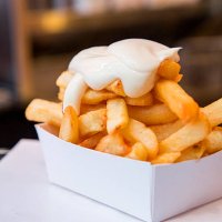 frites with mayonnaise - junk food stock pictures, royalty-free photos & images