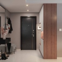 front door entrance to house with hassock, cabinets, coat hook and mirror in corridor - home decoration stock pictures, royalty-free photos & images