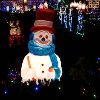 frosty the snowman yard decoration - garden decoration stock pictures, royalty-free photos & images