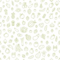 fruits and vegetables. seamless pattern - food stock illustrations