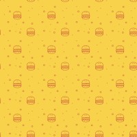 fun and modern seamless pattern of a cheese burger or hamburger on a funky bright orange background stock illustration - food stock illustrations