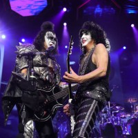 Gene Simmons and Paul Stanley of KISS perform during the final show of KISS: End of the Road World Tour at Madison Square Garden on December 02, 2023...