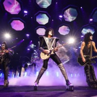 Gene Simmons, Tommy Thayer and Paul Stanley of KISS perform during the final show of KISS: End of the Road World Tour at Madison Square Garden on...