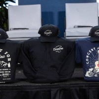 General view is seen of merchandise for the Concert for Carolina at Bank of America Stadium on October 26, 2024 in Charlotte, North Carolina.