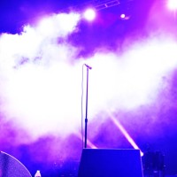General View of the stage before the Alice Glass performance at the Growlers 6 festival at the LA Waterfront on October 29, 2017 in San Pedro,...