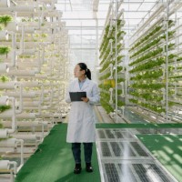 genetically modified scientists are working in vegetable greenhouses - food stock pictures, royalty-free photos & images