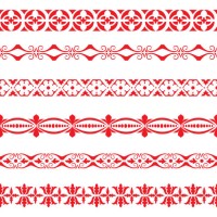 geometric borders seamless patterns on a transparent background - garden decoration stock illustrations