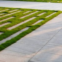 geometric pathway among greenery - garden decoration stock pictures, royalty-free photos & images