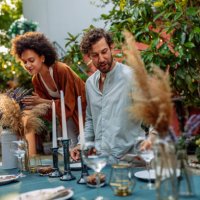 getting ready for backyard party - garden decoration stock pictures, royalty-free photos & images
