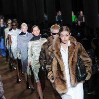 Gigi Hadid walks the runway during the finale of the Miu Miu Womenswear Fall/Winter 2024-2025 show as part of Paris Fashion Week on March 05, 2024 in...