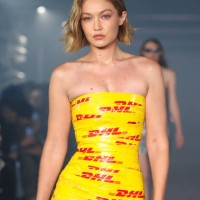 Gigi Hadid walks the runway during the Vetements Paris Womenswear Spring-Summer 2025 show as part of Paris Fashion Week on September 27, 2024 in...