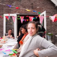 girls and women at a birthday dinner party - garden decoration stock pictures, royalty-free photos & images