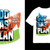 god has a plan typography t shirt design - fashion stock illustrations