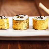 gold japanese sushi - food stock pictures, royalty-free photos & images