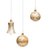 golden christmas bauble - home decoration stockfoto's en -beelden