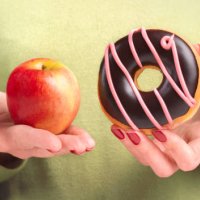good food bad food - junk food stock pictures, royalty-free photos & images