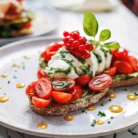 gourmet tomato mozzarella toast delight - food stock pictures, royalty-free photos & images