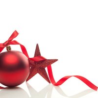 graphic of red christmas ornament, ribbon and star - home decoration stock pictures, royalty-free photos & images