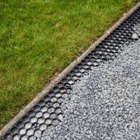 gravel stabilisation grid - garden decoration stock pictures, royalty-free photos & images
