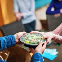 grilled chicken caesar salad bowl - junk food stock pictures, royalty-free photos & images