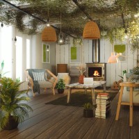 groene gezellige woonkamer met veel kamerplanten - home decoration stockfoto's en -beelden