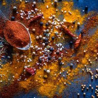 ground spices background - food stock pictures, royalty-free photos & images