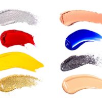 group of colorful makeup swatches - nails art stock pictures, royalty-free photos & images