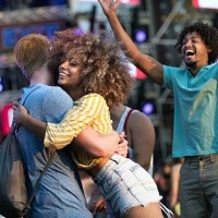 group of dancing a concert. - concert stock pictures, royalty-free photos & images