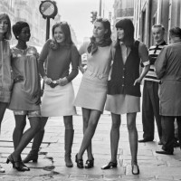 Group of models in casual outfits, August 1967.