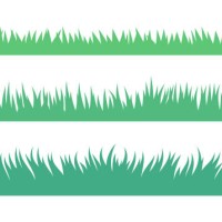 growing grass long short edge border design elements - garden decoration stock illustrations
