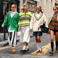 Guests are seen wearing Lacoste outfits outside the Lacoste show during Womenswear Spring/Summer 2025 as part of Paris Fashion Week on October 01,...