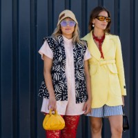 Guests seen outside Stine Goya during Copenhagen Fashion Week Spring/Summer 2023 on August 10, 2022 in Copenhagen, Denmark.