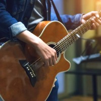 guitarist on stage for background, soft and blur concept - concert stock pictures, royalty-free photos & images