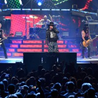 Guns N' Roses perform onstage during the "Not In This Lifetime..." Tour at Madison Square Garden on October 11, 2017 in New York City.