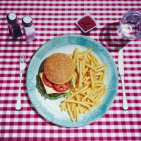 hamburger and french fries - junk food stock pictures, royalty-free photos & images