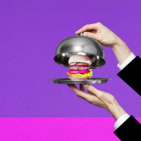 hamburger on silver platter - food stock pictures, royalty-free photos & images