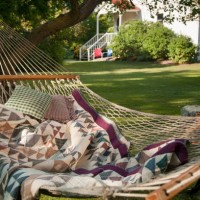 hammock in backyard - home decoration stock pictures, royalty-free photos & images