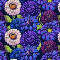 hand-drawn floral seamless pattern - flowers on a stem and leaves. - garden decoration stock illustrations