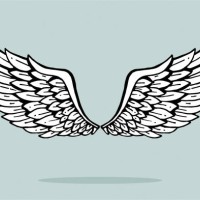hand drawn angel wings - fashion stock illustrations