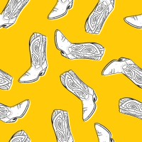 hand drawn boot pattern - fashion stock illustrations