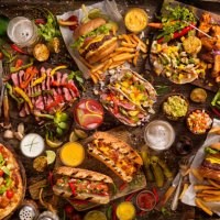 hand held bbq favorites - food stock pictures, royalty-free photos & images