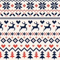 handmade seamless christmas pattern with reindeer, hearts, christmas trees and snowflakes - fashion stock illustrations