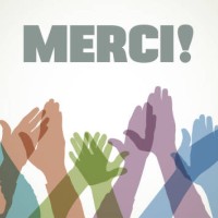 hands clapping - thank you in french (merci) - concert stock illustrations