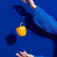 hands with yellow bell pepper - food stock pictures, royalty-free photos & images