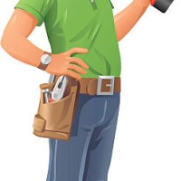 handyman with drill - home decoration stock illustrations