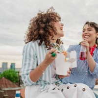 hanging out with my best friend and eating fast food - junk food stock pictures, royalty-free photos & images